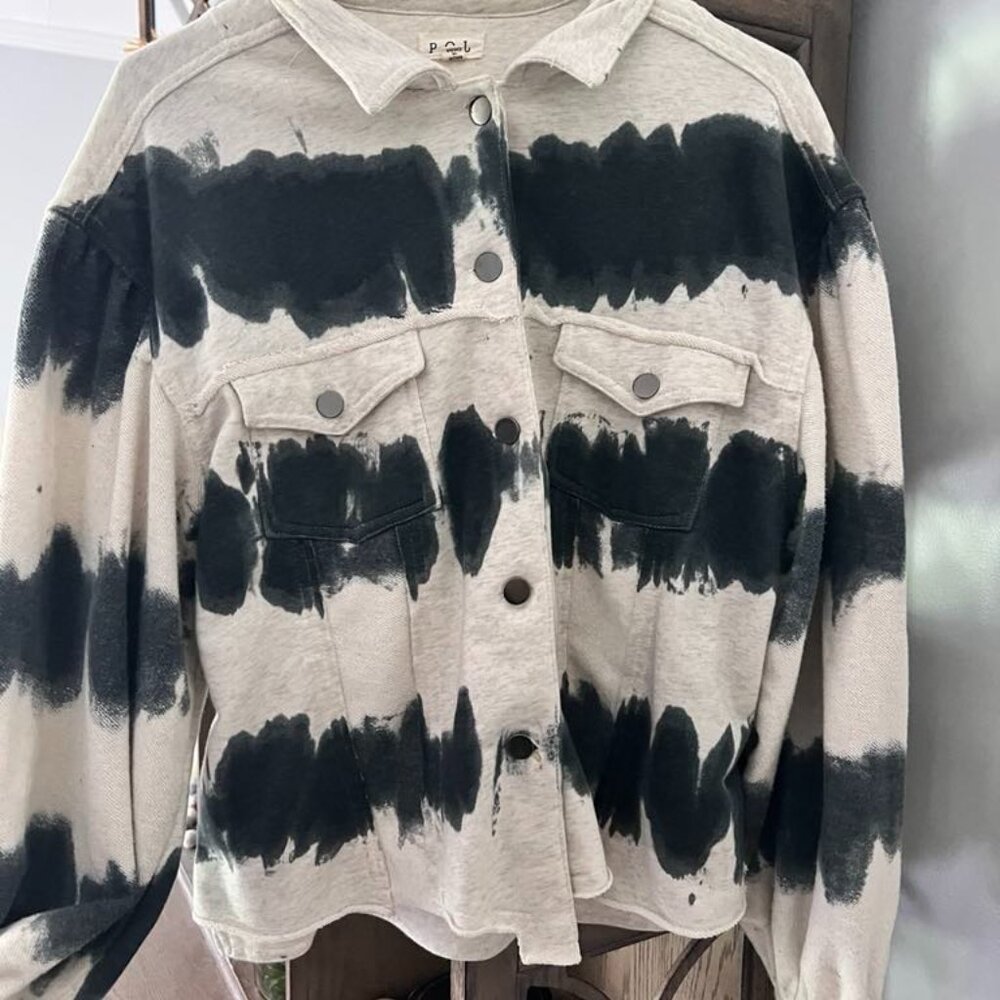 POL Tye Dye Striped Jacket with 2 Functional Pockets on Front